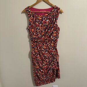 Betsy Johnson Multicolor Print Scoop Neck Sleeveless Asymmetrical Dress Size 10